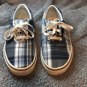 Navy & Grey Plaid Vans
